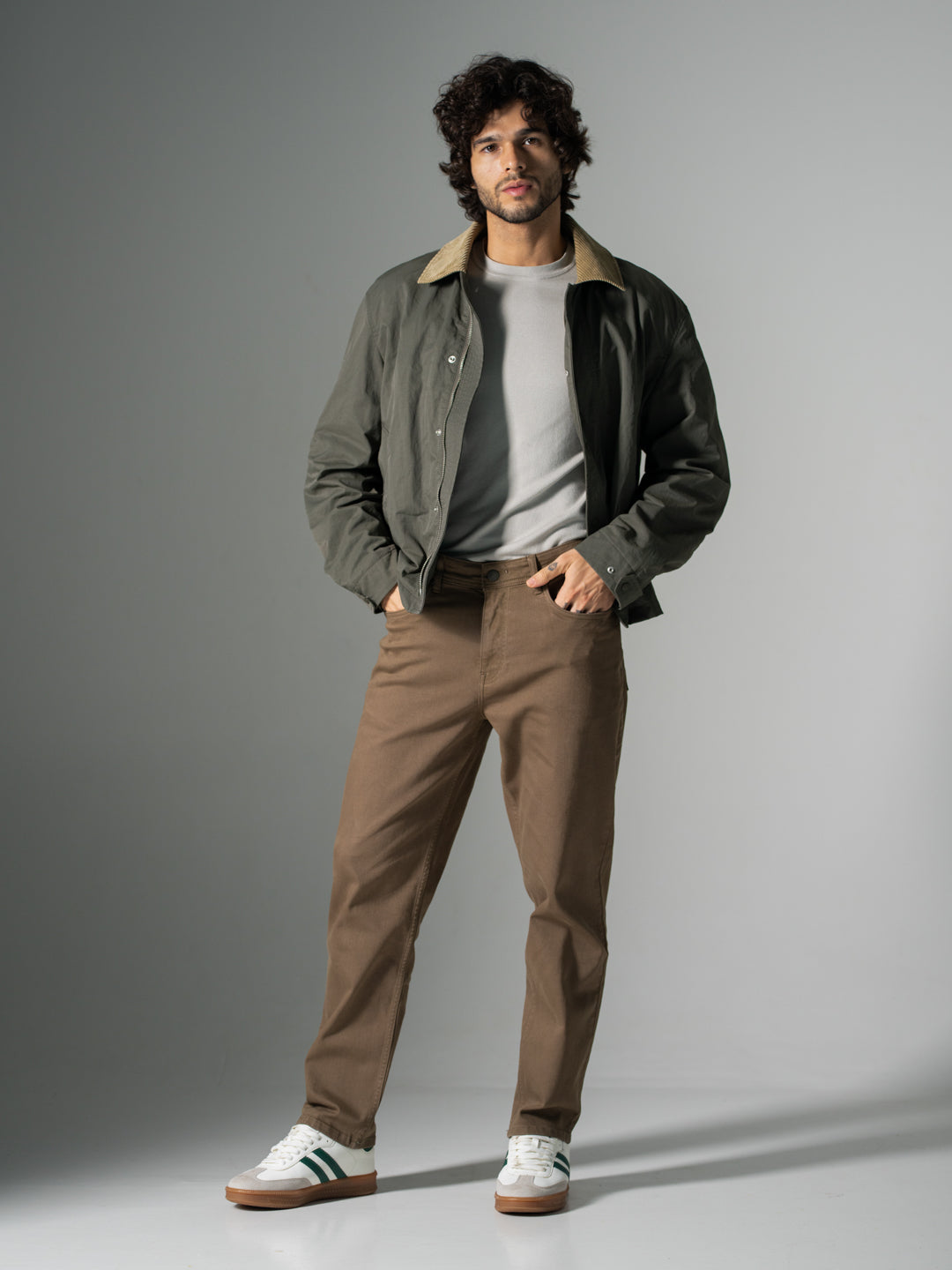 Weathered Olive Relaxed Fit Jeans
