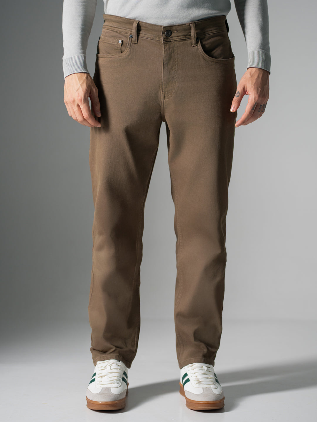 Weathered Olive Relaxed Fit Jeans