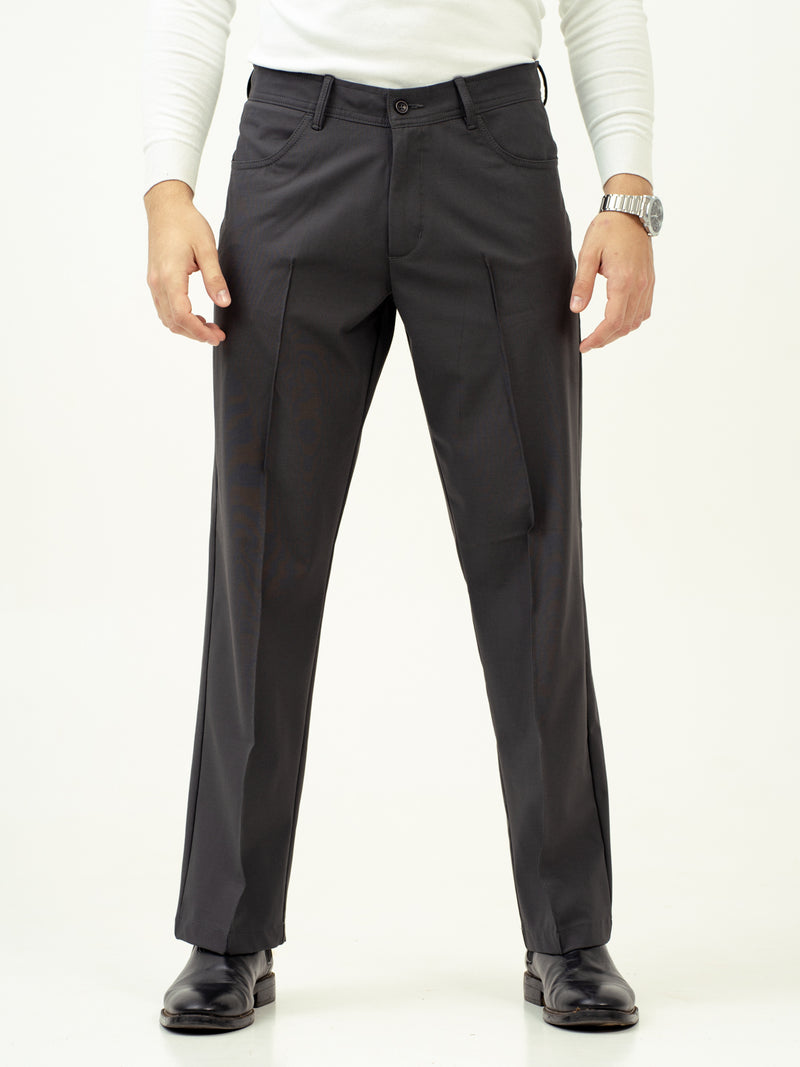 Pewter Grey Relaxed Fit Pintuck Pants