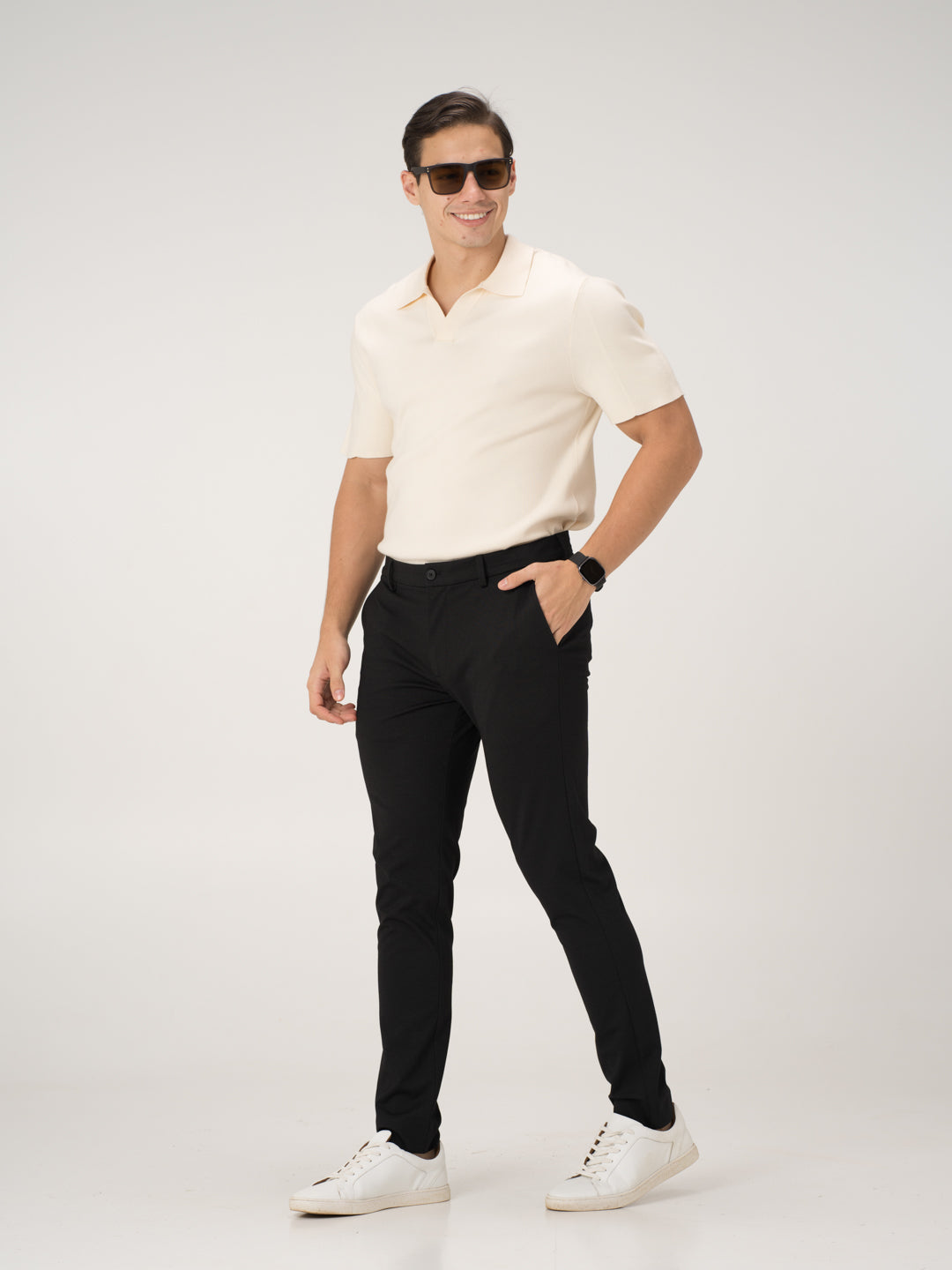 Piano Black Slim Fit Lightweight Power Stretch Pants