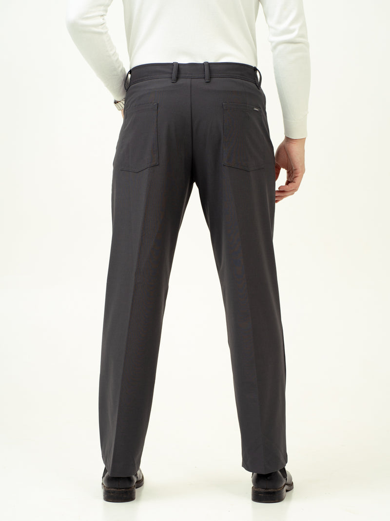 Pewter Grey Relaxed Fit Pintuck Pants