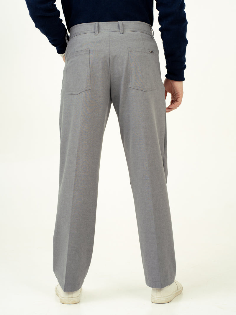 Haze Grey Relaxed Fit Pintuck Pants