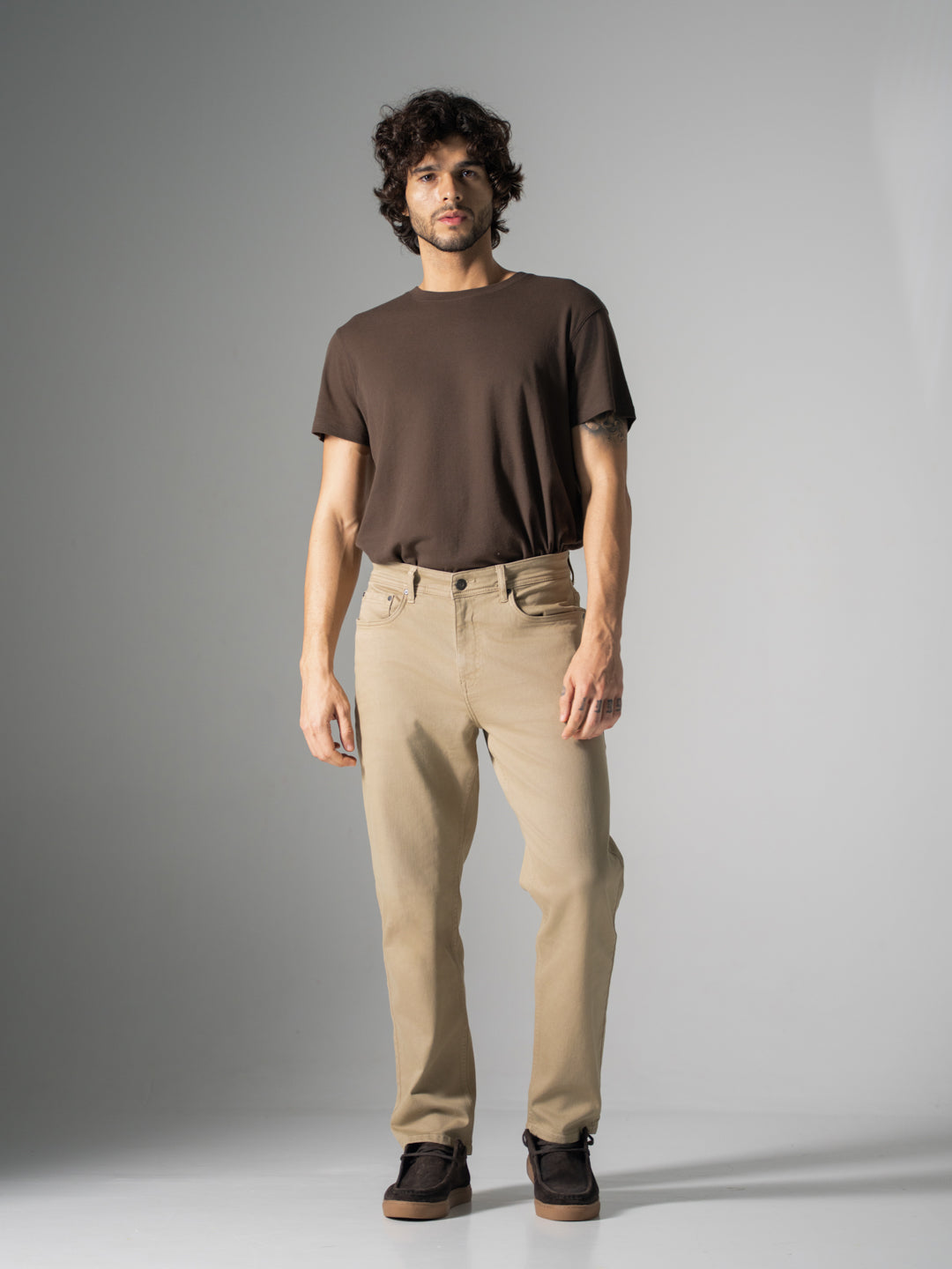 Fossil Beige Relaxed Fit Jeans