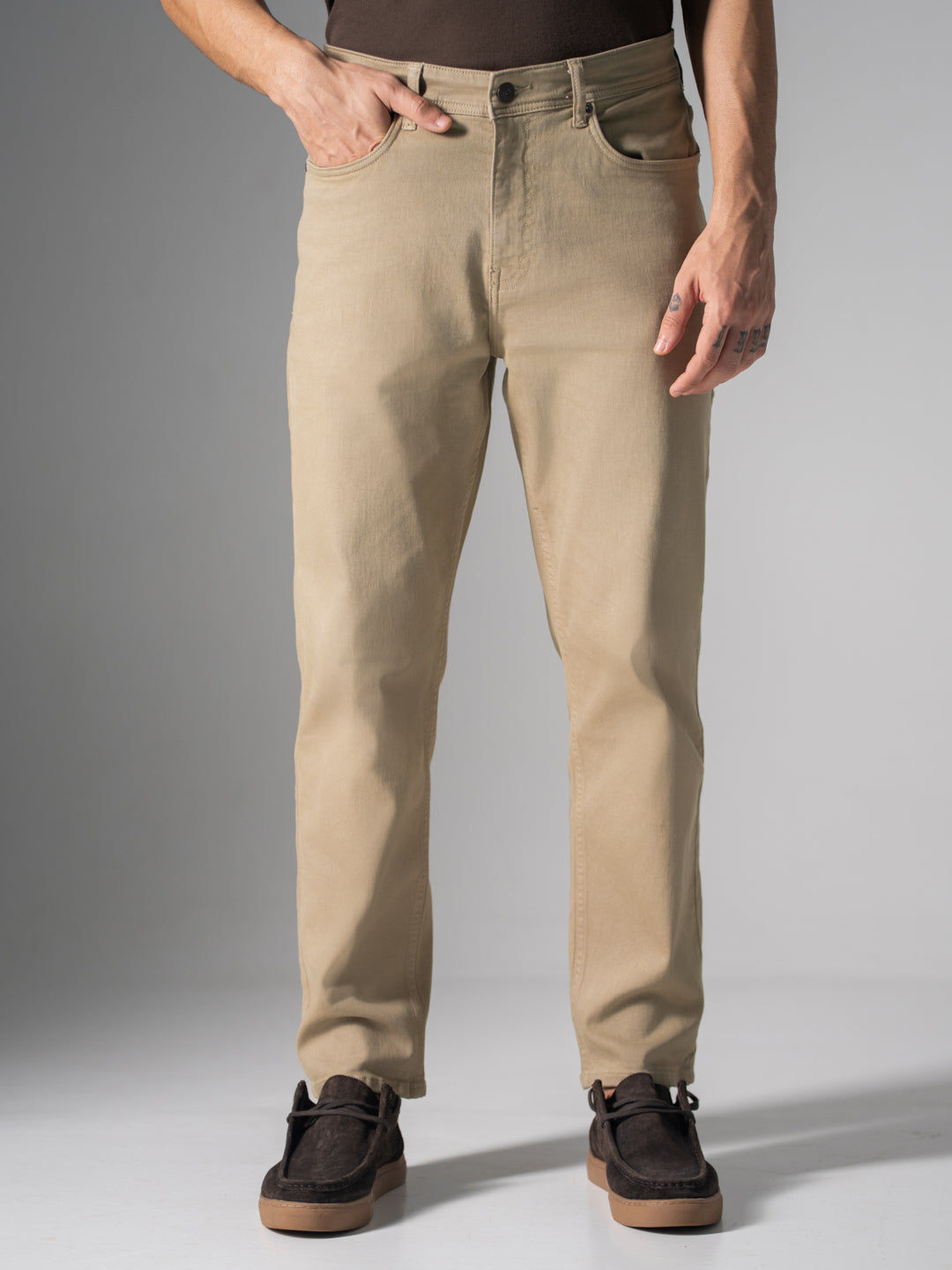 Fossil Beige Relaxed Fit Jeans
