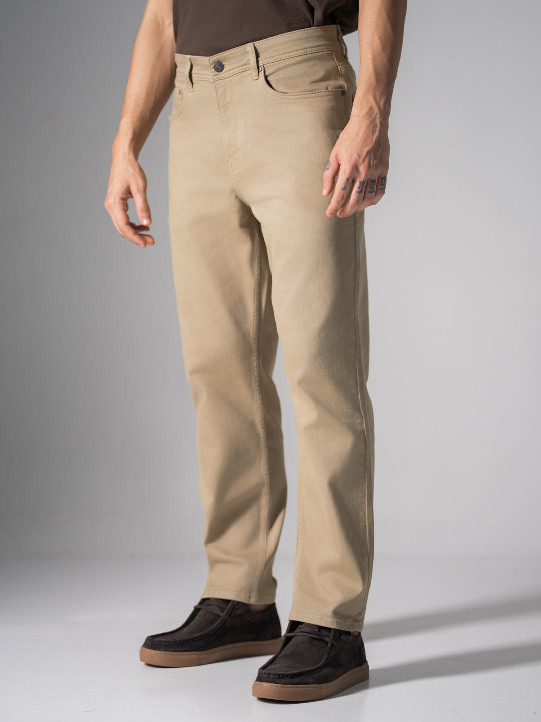 Fossil Beige Relaxed Fit Jeans