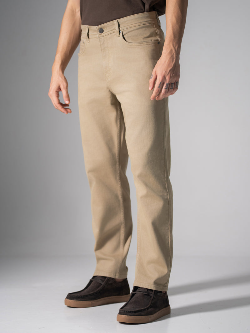 Fossil Beige Relaxed Fit Jeans
