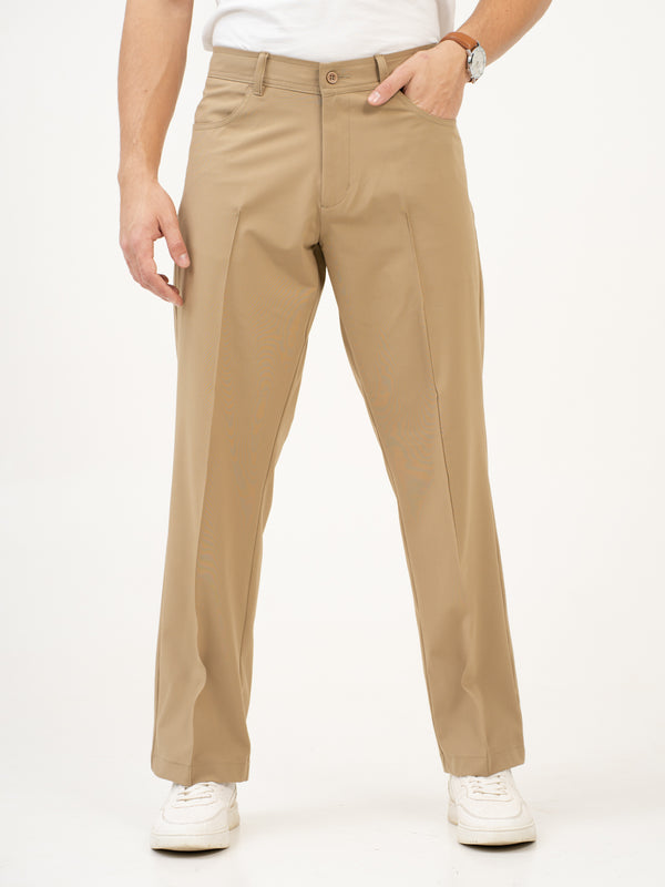 Pecan Khaki Relaxed Fit Korean Pintuck Pants