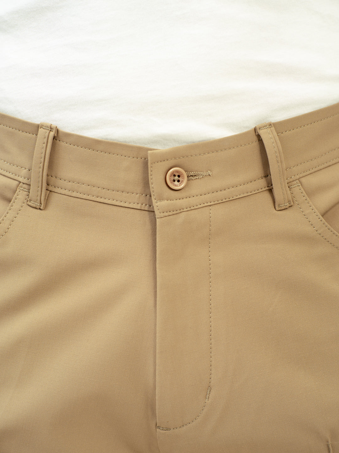 Pecan Khaki Relaxed Fit Pintuck Pants