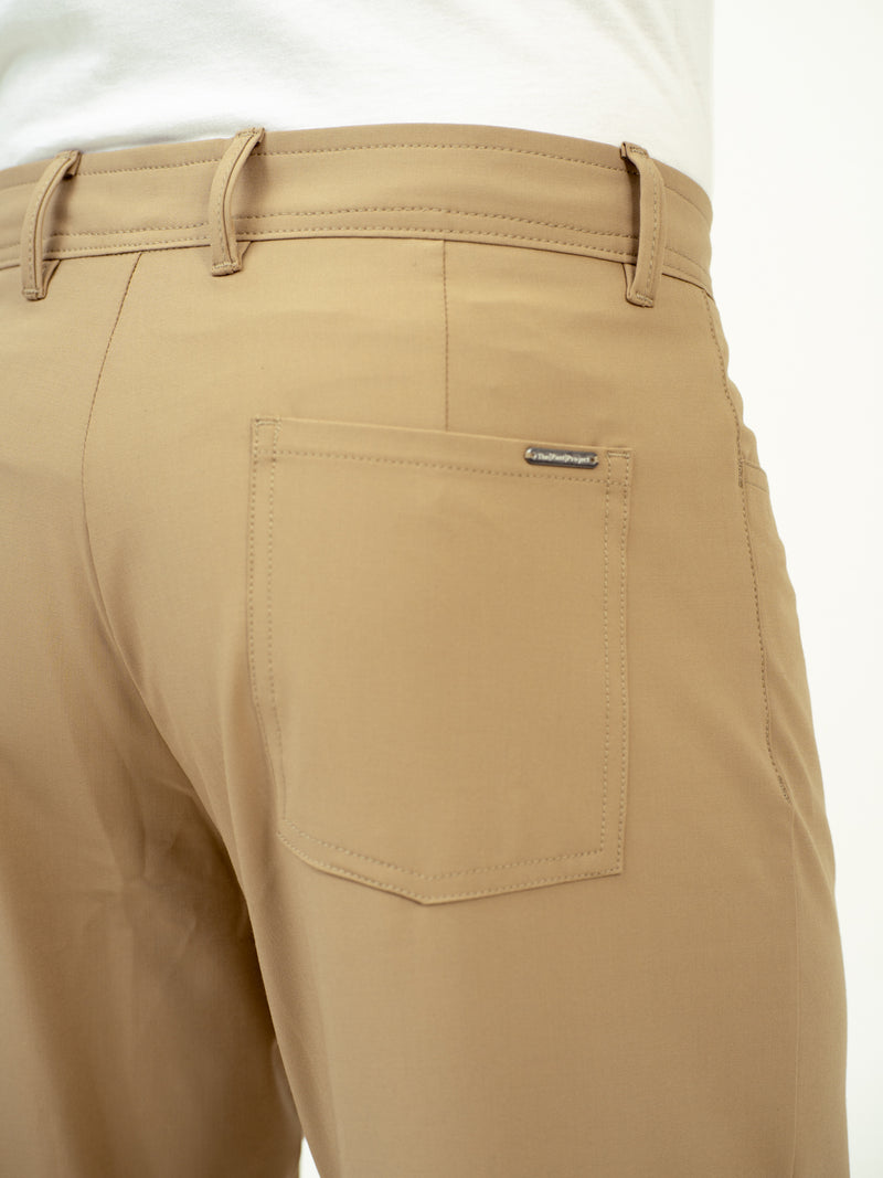 Pecan Khaki Relaxed Fit Pintuck Pants