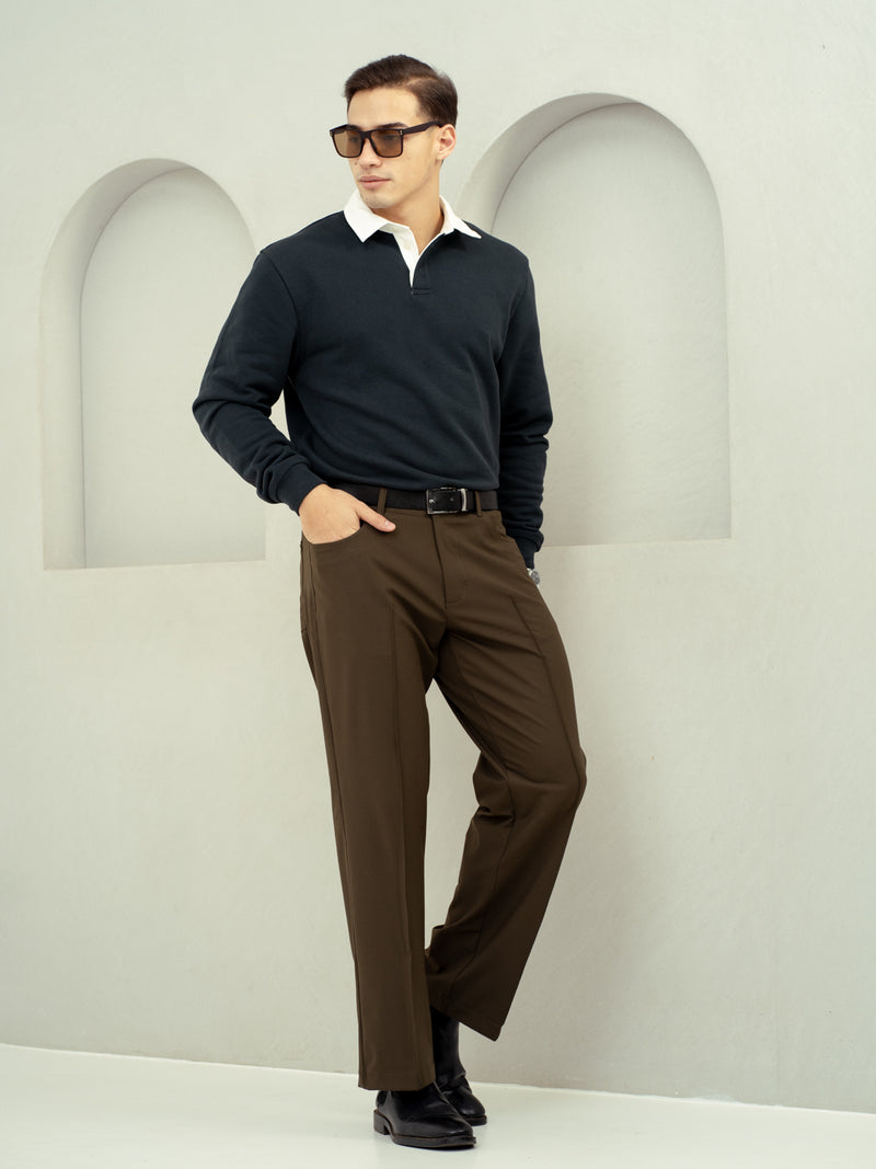 Pine Green Relaxed Fit Pintuck Pants