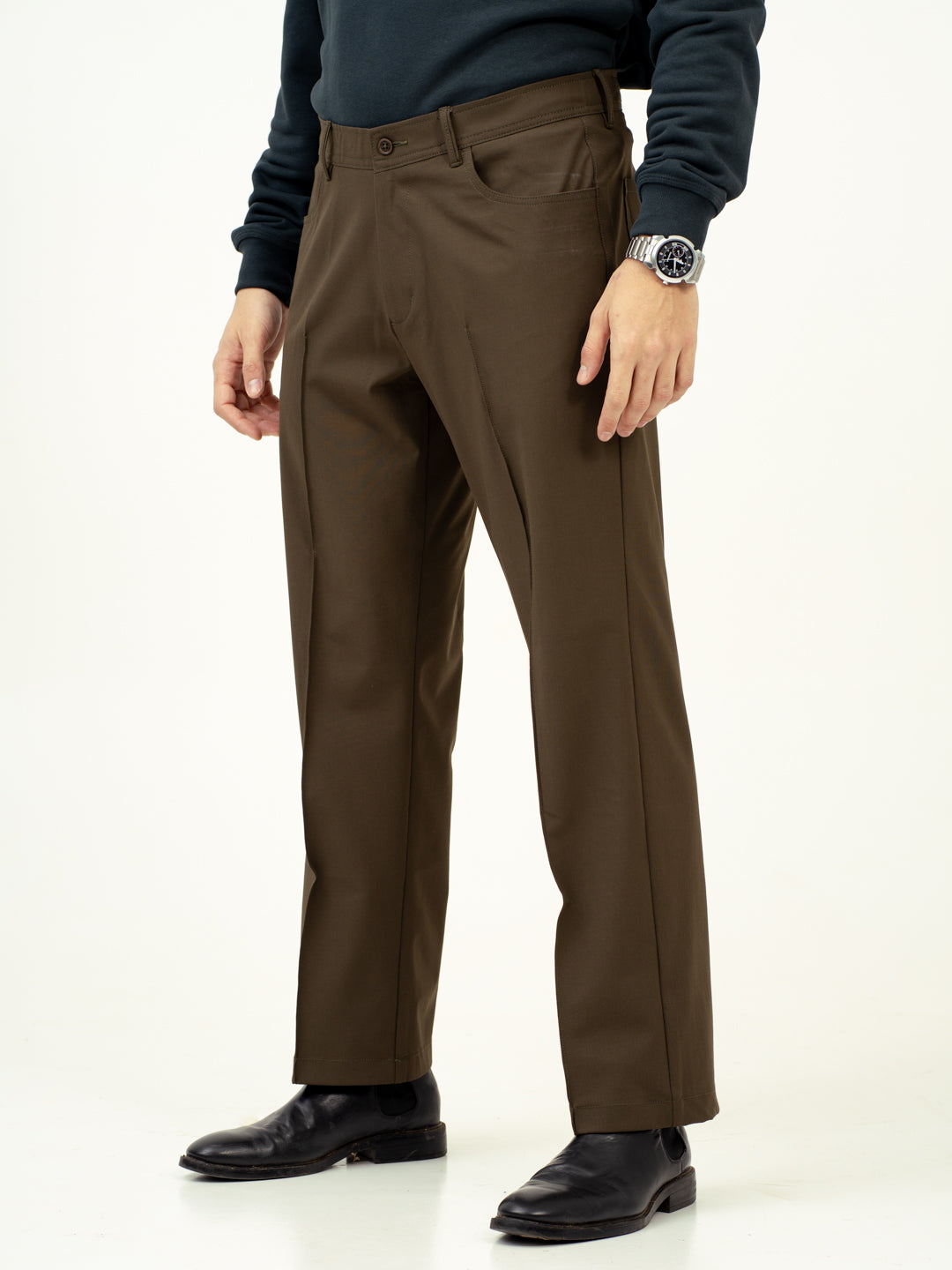 Pine Green Relaxed Fit Pintuck Pants