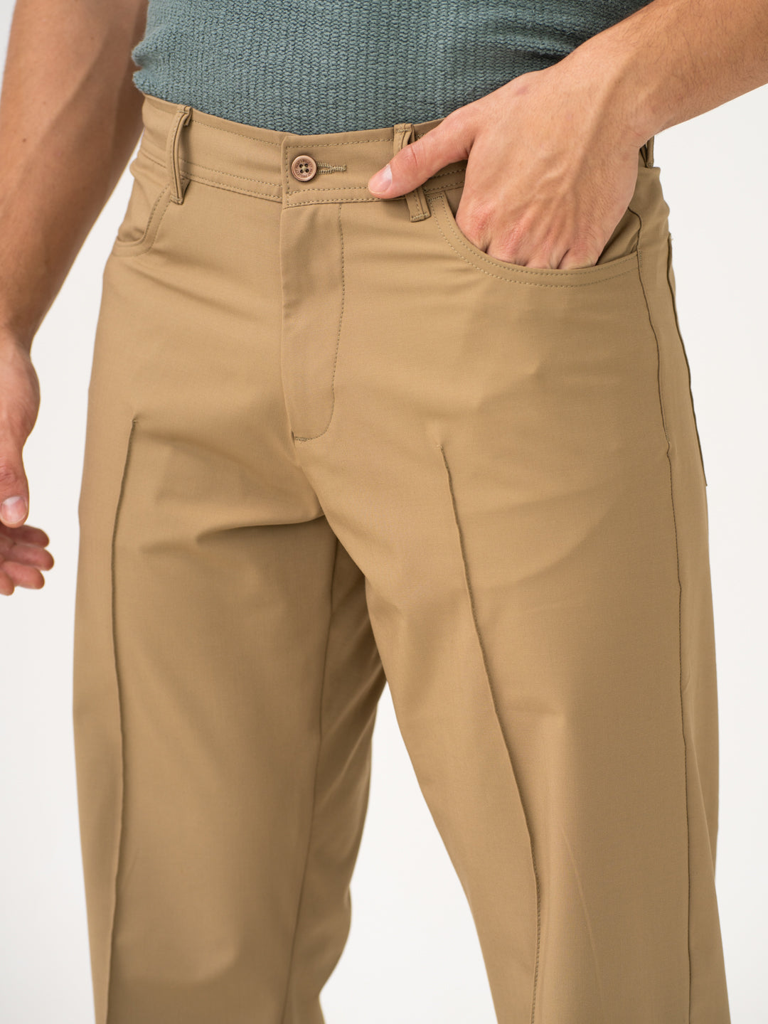 Relaxed Fit Khaki Work Jeans WES Formals Solid Light Khaki Relaxed