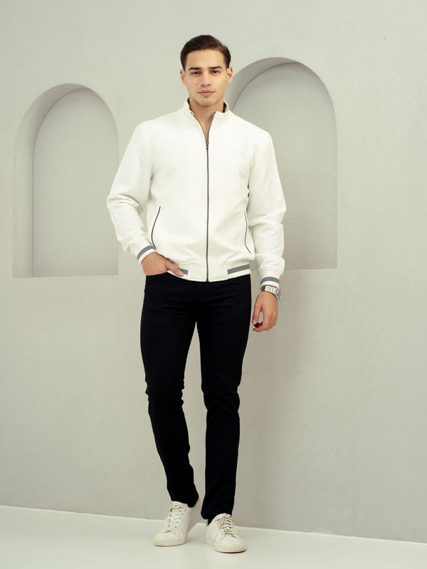 front view of black jeans by pant project with slim fit