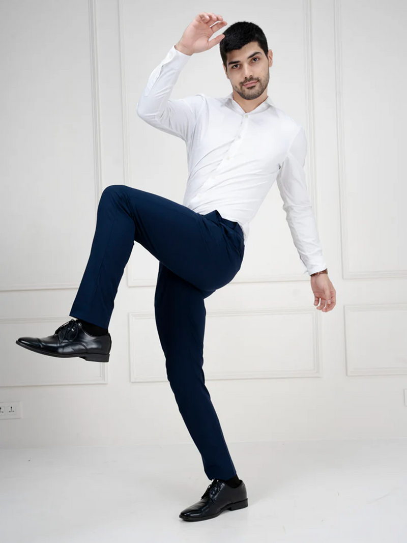 Daily Navy Slim Fit Stretch Formal Pants