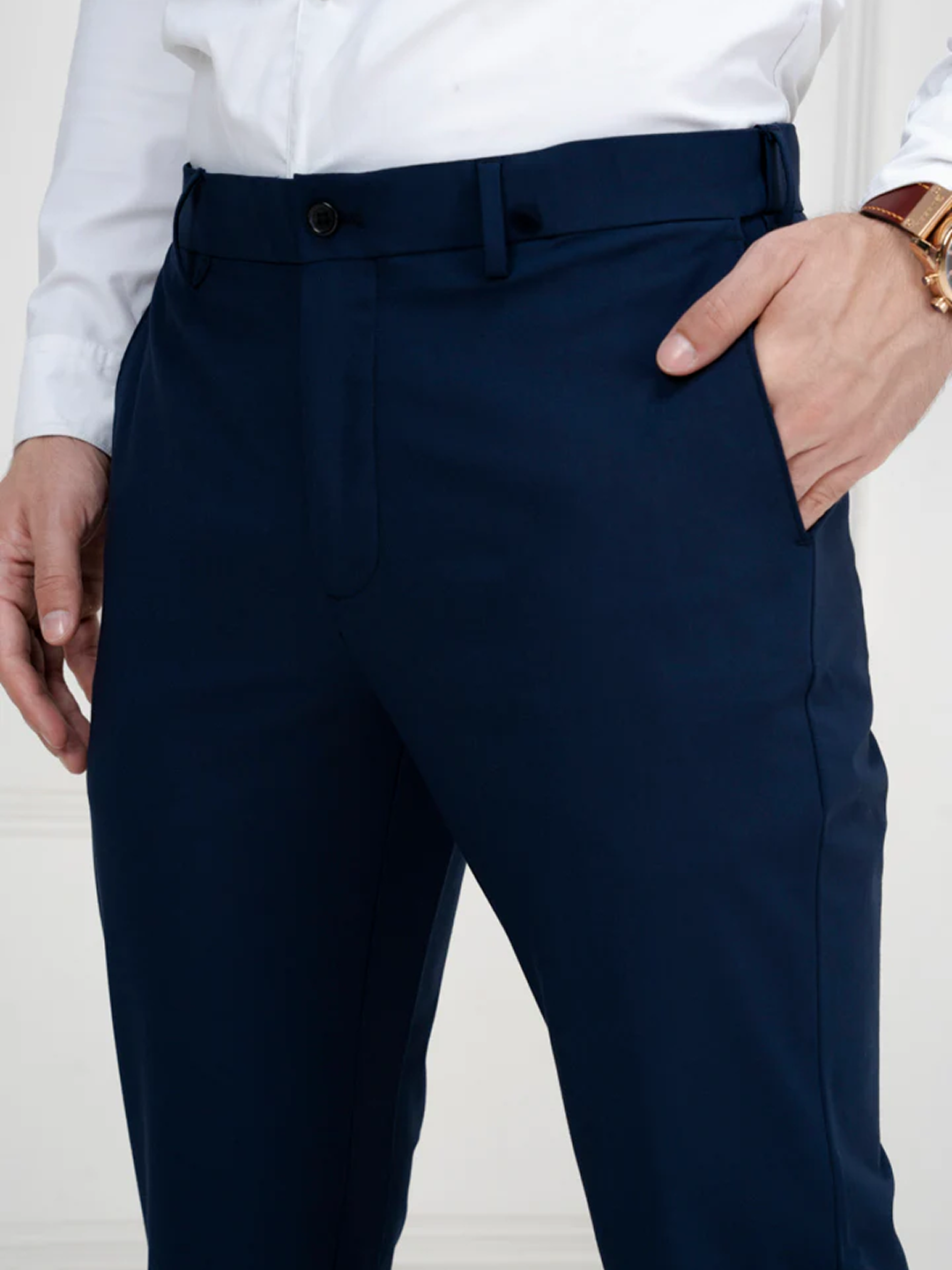 Daily Navy Slim Fit Stretch Formal Pants