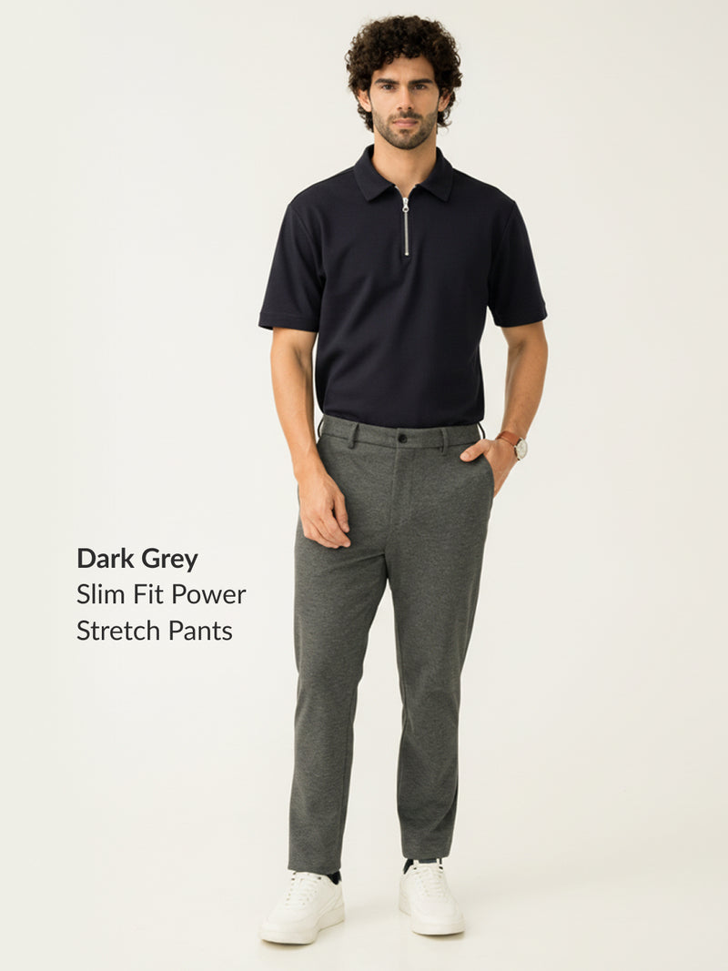 Ready To Wear Modern Slim Fit Power Stretch Pants Bundle of 2