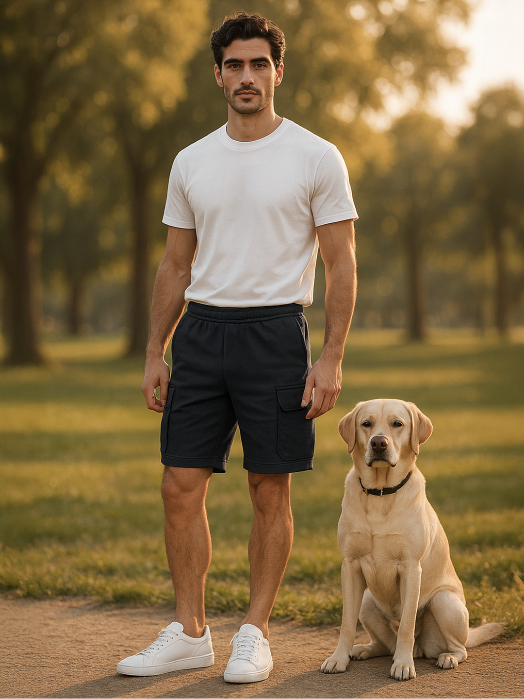 Dash Black Relaxed Fit Cargo Sweatshorts