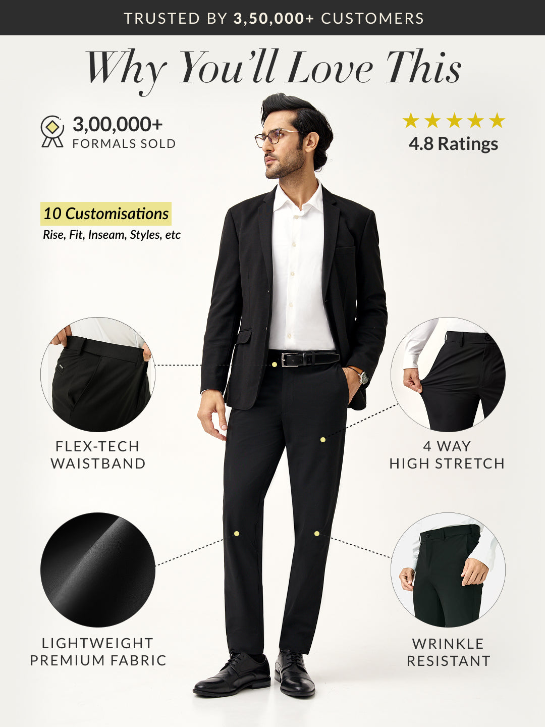 Ebony Black Stretch Pants