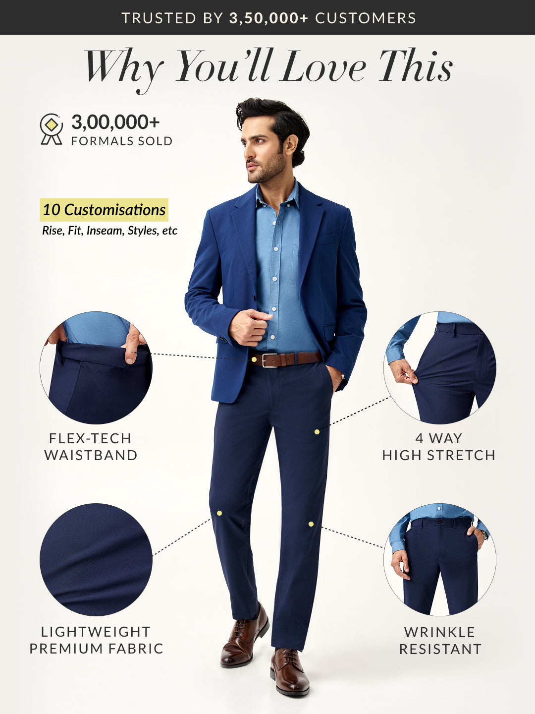 Eco Navy Stretch Pants