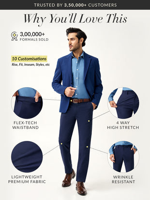 Eco Navy Stretch Pants