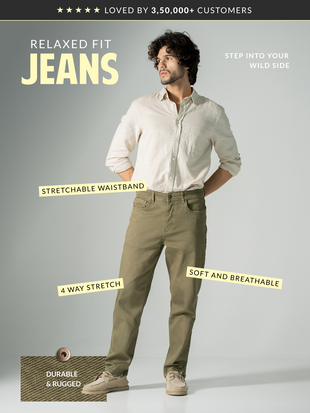 Eucalyptus Olive Relaxed Fit Jeans