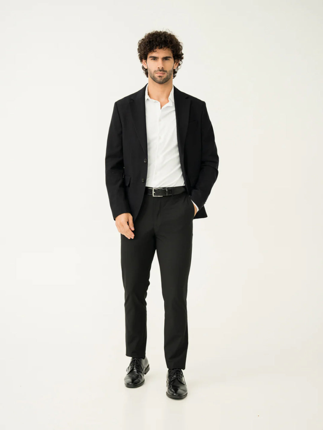 Everyday Black Slim Fit Stretch Formal Pants by pant project