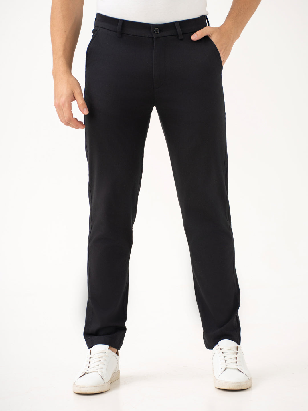 Box Black Slim Fit Stretch Chinos