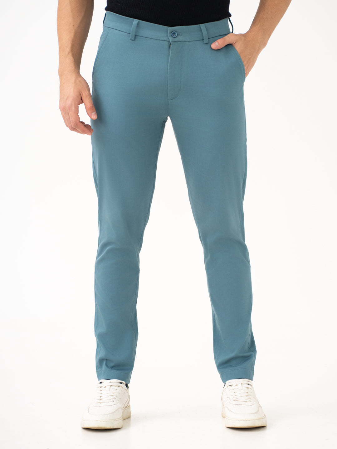Tropical Turquoise Slim Fit Stretch Chinos