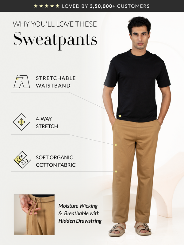Explorer Khaki Cotton Sweatpants