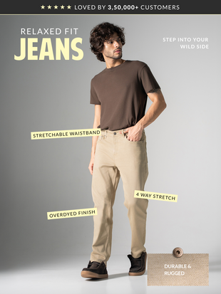 Fossil Beige Relaxed Fit Jeans