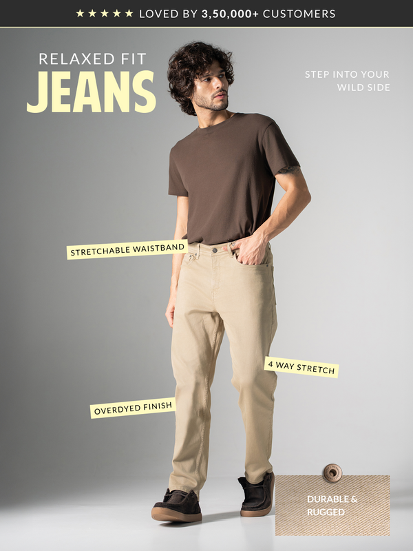 Fossil Beige Relaxed Fit Jeans