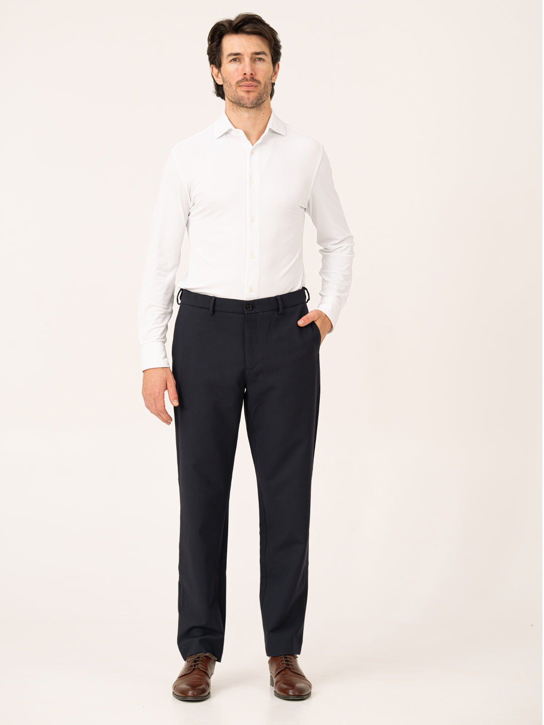 Executive Navy Pro.Stretch Formal Trousers