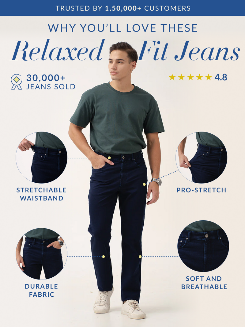 Frontier Blue Pro-Stretch Relaxed Fit Jeans