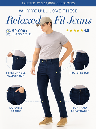 Frontier Blue Pro-Stretch Relaxed Fit Jeans