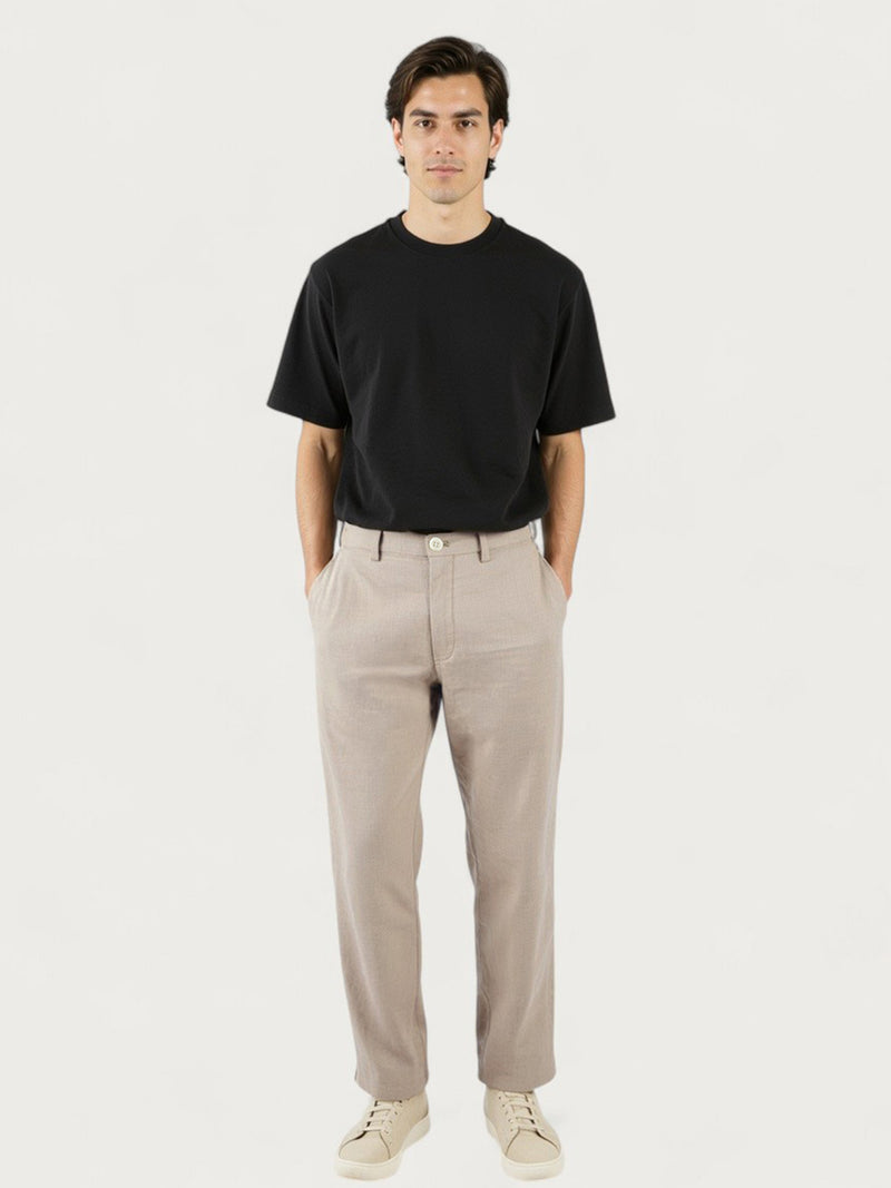 Leaflight Beige Linen Sorona Pants
