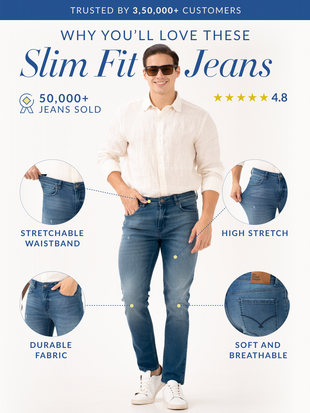 Glacier Blue Damaged Slim Fit Jeans