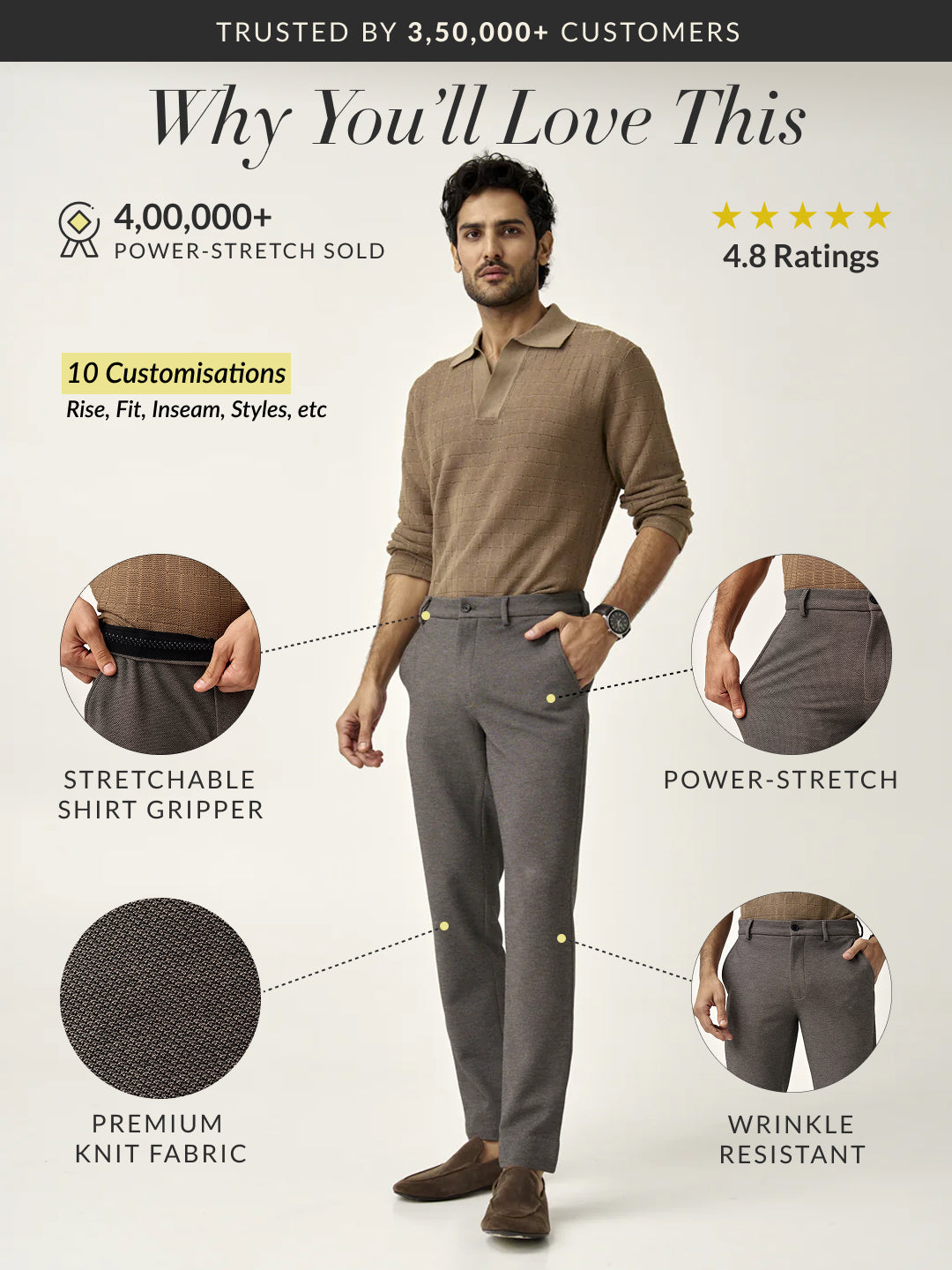 Granite Textured Power-Stretch Pants