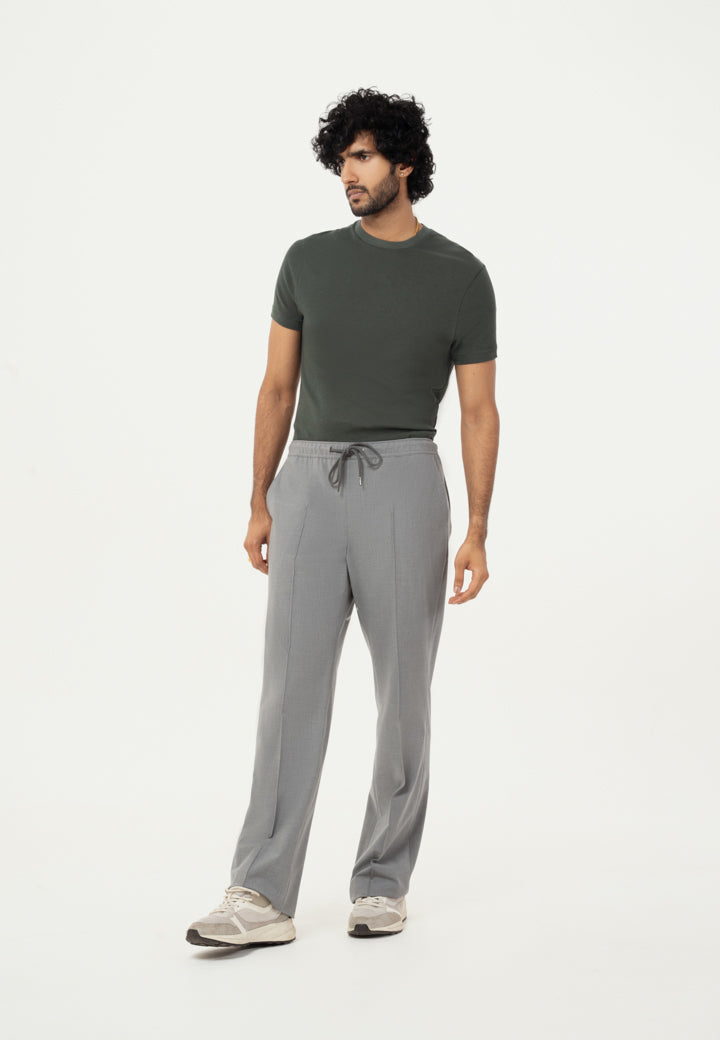 Grey Pintuck Baggy Fit Drawstring Pants (Ali Fazal x Elle)