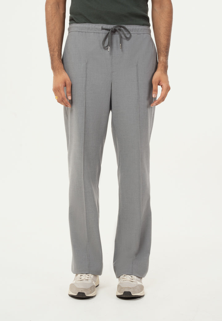 Grey Pintuck Baggy Fit Drawstring Pants (Ali Fazal x Elle)