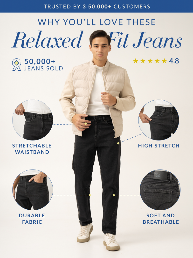 Grunge Grey Relaxed Fit Jeans
