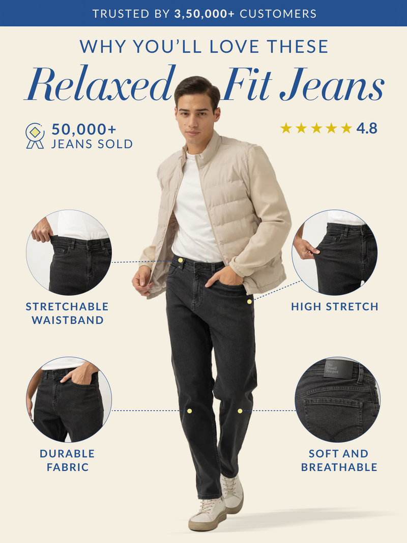 Grunge Grey Relaxed Fit Jeans