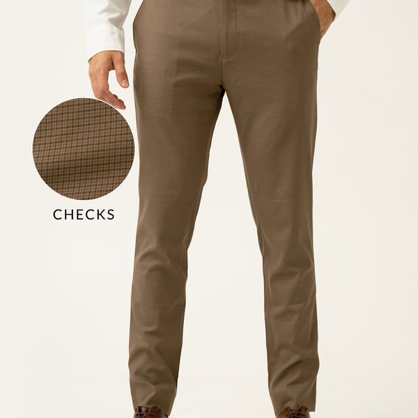 HazelBrownMicroChecksSlimFitSt