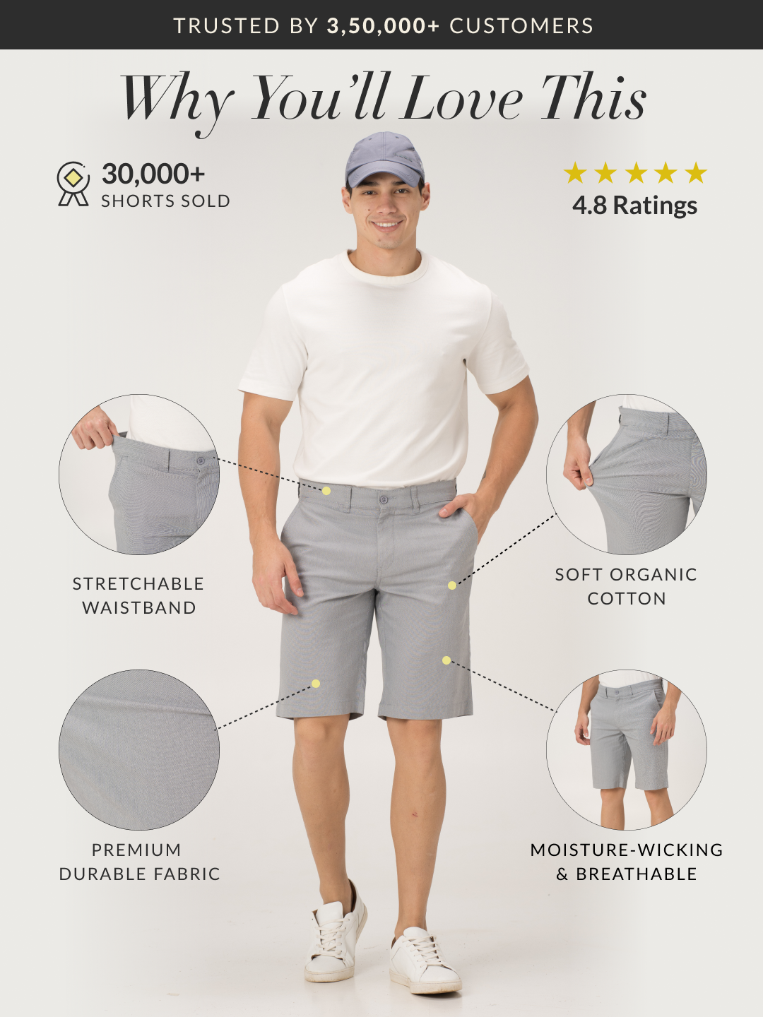 Heather Grey Chino Shorts