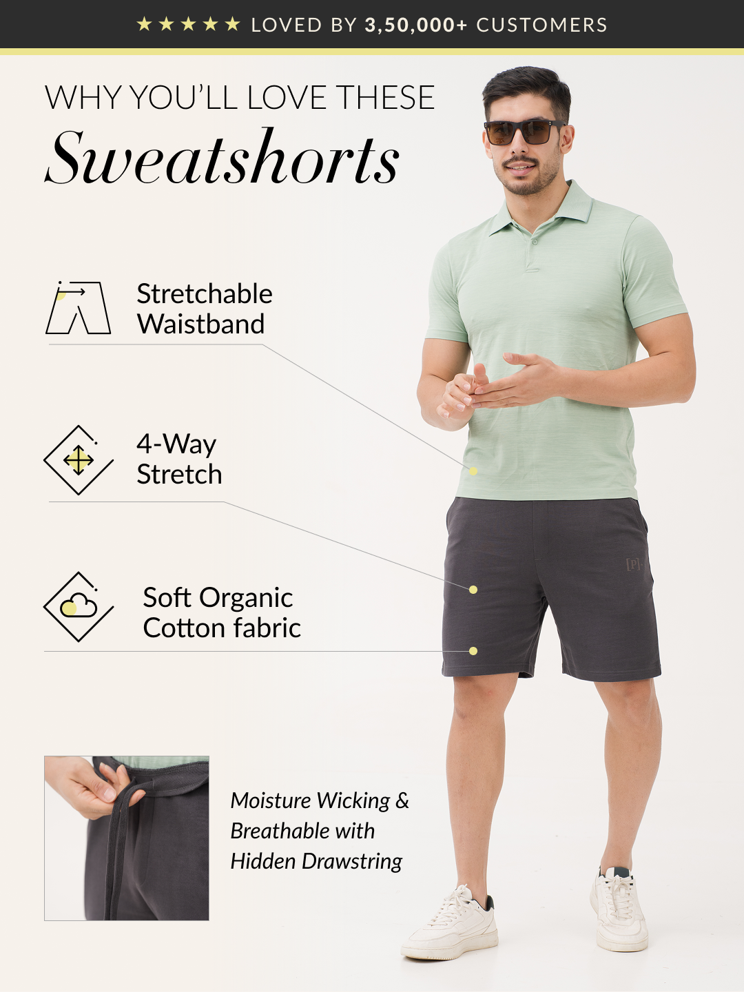 Hurricane Grey Relaxed Fit Sweatshorts