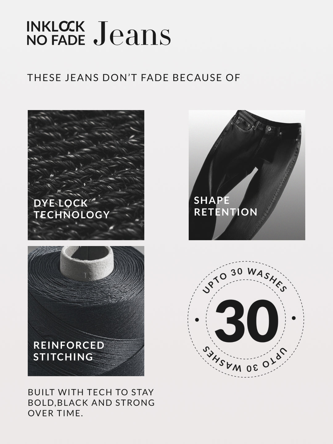 Inklock No Fade Black Relaxed Fit Jeans