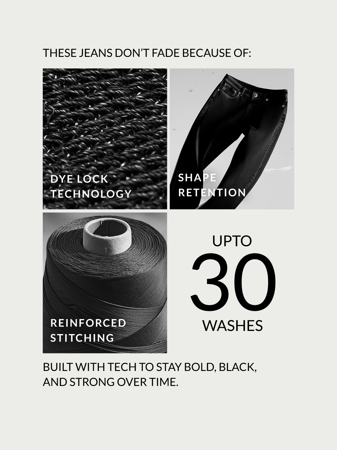 Inklock Black No Fade Jeans - Relaxed Fit