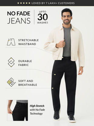 Inklock Black No Fade Jeans - Relaxed Fit