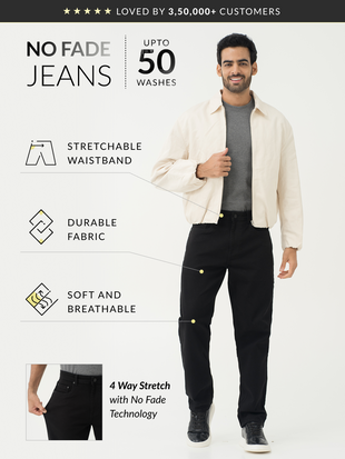 Inklock Black No Fade Relaxed Fit Jeans
