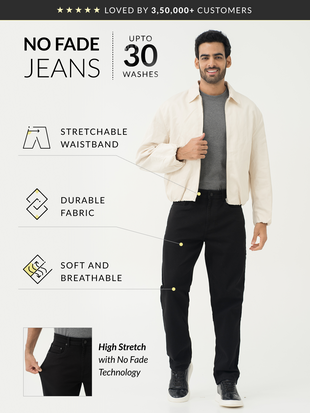 Inklock Black No Fade Relaxed Fit Jeans