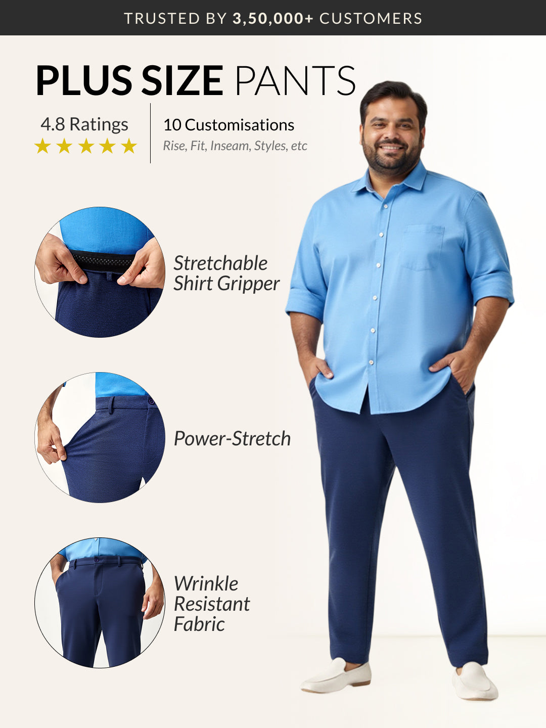 Insignia Blue Plus Size Power-Stretch Pants